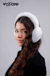 100% natural Rex Chinchilla earmuffs - color White