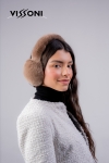 100% natural Rex Chinchilla earmuffs - color Brown