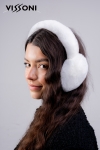 100% natural Rex Chinchilla earmuffs - color White