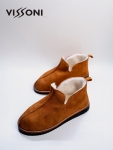 Men′s genuine leather slippers