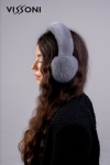 100% natural Rex Chinchilla earmuffs - color Grey