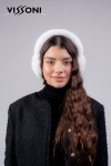 100% natural Rex Chinchilla earmuffs - color White