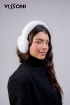 100% natural Rex Chinchilla earmuffs - color White