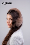 100% natural Rex Chinchilla earmuffs - color Brown