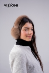 100% natural Rex Chinchilla earmuffs - color Brown