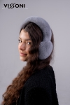 100% natural Rex Chinchilla earmuffs - color Grey