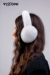 100% natural Rex Chinchilla earmuffs - color White