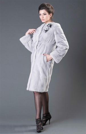 MINK LIGHT GREY COAT