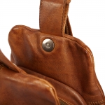 Everyday leather backpack – cognac, with a functional design