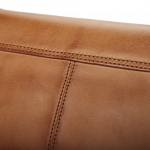 Compact leather bag with zipper and flap
