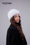 100% Natural Rex Chinchilla Headband - White color
