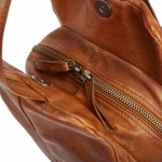 Everyday leather backpack – cognac, with a functional design