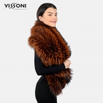 Луксозна наметка от лисица - Огнено оранжева