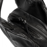 Everyday leather backpack – black, with a functional design
