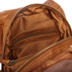 Everyday leather backpack – cognac, with a functional design