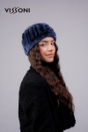 100% Natural Rex Chinchilla Headband - Blue color