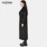 Дамска дълга жилетка от естествен косъм Норка - Махагон