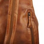 Everyday leather backpack – cognac, with a functional design