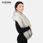 Луксозна наметка от лисица - Бяла