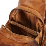 Everyday leather backpack – cognac, with a functional design