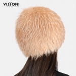 Дамска шапка от естествен косъм на лисица - Crystal