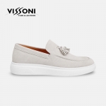 Vissoni Elegante - Сиви мъжки кожени обувки от естествена телешка кожа