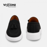 Vissoni Elegante - Черни мъжки кожени обувки от естествена телешка кожа