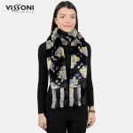 Дамски шал от естествен косъм на Rex Chinchilla - Yellow Flo