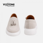 Vissoni Elegante - Сиви мъжки кожени обувки от естествена телешка кожа