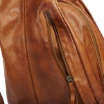 Everyday leather backpack – cognac, with a functional design