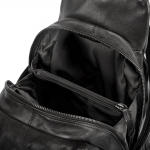 Everyday leather backpack – black, with a functional design