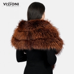 Луксозна наметка от лисица - Огнено оранжева