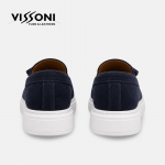 Vissoni Elegante - Тъмносини мъжки кожени обувки от естествена телешка кожа