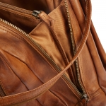 Everyday leather backpack – cognac, with a functional design