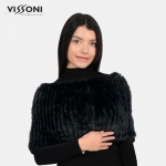 Дамски шал от естествен косъм на Rex Chinchilla - 4 в 1