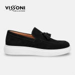 Vissoni Elegante - Черни мъжки кожени обувки от естествена телешка кожа