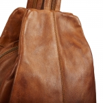 Everyday leather backpack – cognac, with a functional design