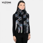 Дамски шал от естествен косъм на Rex Chinchilla - Blue Flo