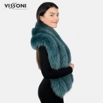 Луксозна наметка от лисица - Зелен джин