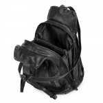 Everyday leather backpack – black, with a functional design