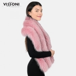 Луксозна наметка от лисица - Розова