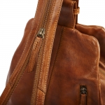 Everyday leather backpack – cognac, with a functional design