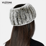 Лента за глава от 100% естествена Rex Chinchilla - цвят Ice Green