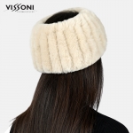 Лента за глава от 100% естествена Rex Chinchilla - цвят Екрю