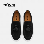 Vissoni Elegante - Черни мъжки кожени обувки от естествена телешка кожа