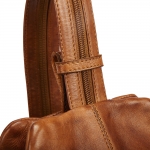 Everyday leather backpack – cognac, with a functional design