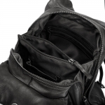 Everyday leather backpack – black, with a functional design