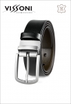 Reversible men’s leather belt – Black/Dark brown