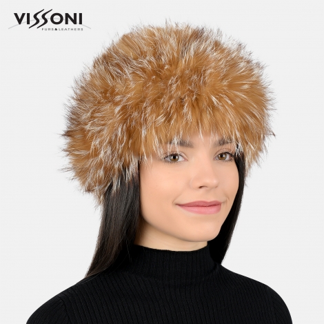 Лента за глава от естествен косъм на лисица - Кристал