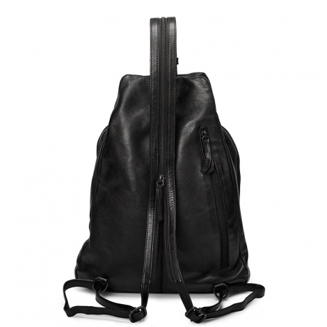 Everyday leather backpack – black, with a functional design